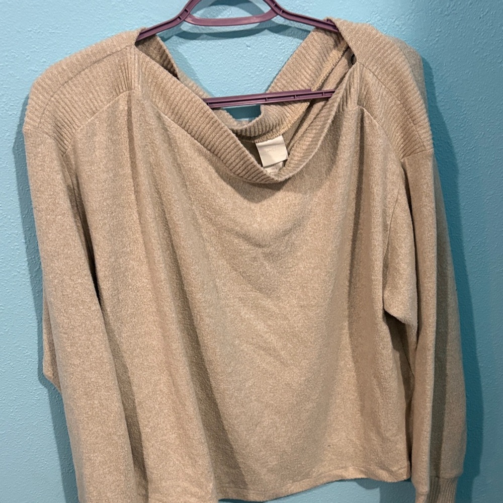 Women's H&M envelope neck Oatmeal Sweater